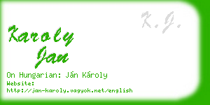 karoly jan business card