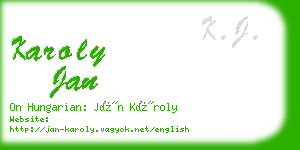 karoly jan business card